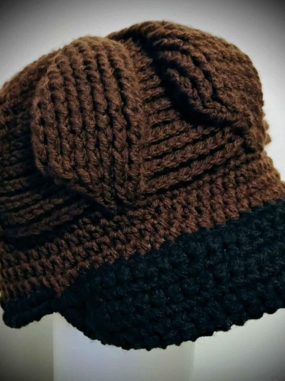 embossed crocheted newsboy hat